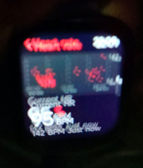 heartbeat as measured by smart watch